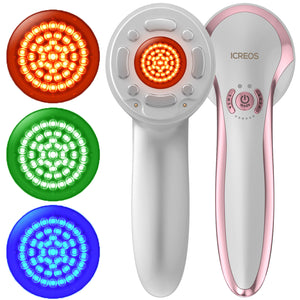 ICREOS Red Light Therapy for Face and Body Wand Microcurrent Device for Wrinkles Reducing Firming Lifting, Meaningful Unique Gift Ideal for Family Friends Perfect for Birthdays Anniversaries, Pink