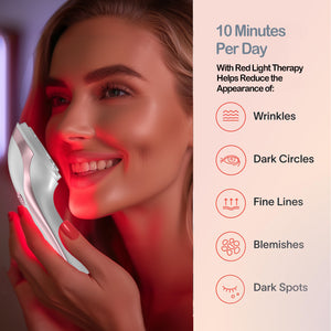 ICREOS Red Light Therapy for Face and Body Wand Microcurrent Device for Wrinkles Reducing Firming Lifting, Meaningful Unique Gift Ideal for Family Friends Perfect for Birthdays Anniversaries, Pink