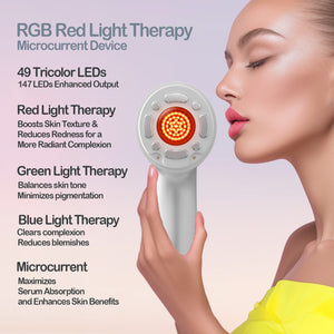 ICREOS Red Light Therapy for Face and Body Wand Microcurrent Device for Wrinkles Reducing Firming Lifting, Meaningful Unique Gift Ideal for Family Friends Perfect for Birthdays Anniversaries, Pink